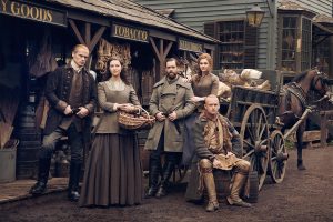 Outlander Season 6 Promo Photo Claire Fraser and Jamie Fraser, Brianna Fraser, Roger MacKenzie and Young Ian Murray